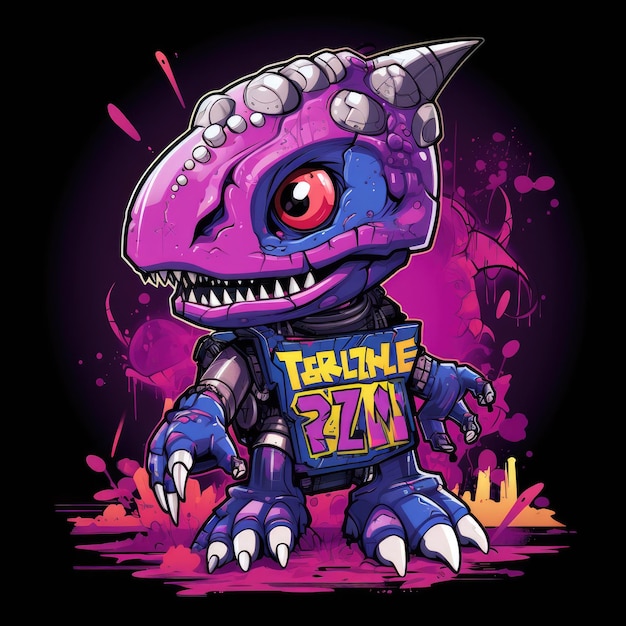 Chibi TRex Cute e Fierce Tshirt Design