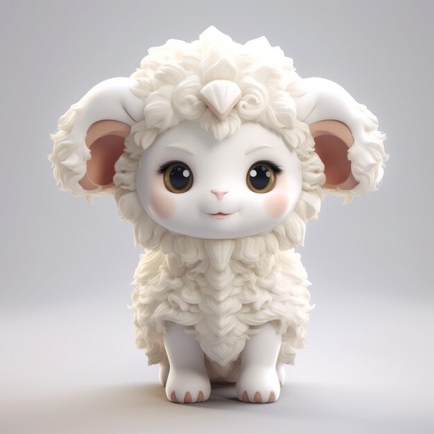 Chibi zoo lamb cute e de alta qualidade arte 3d por daniel adrian