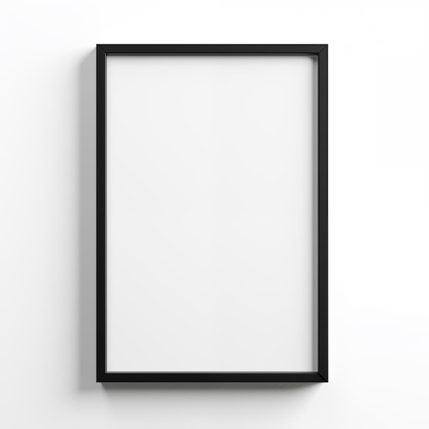 Chic minimalistischer schwarzer Fotorahmen auf weißem Hintergrund