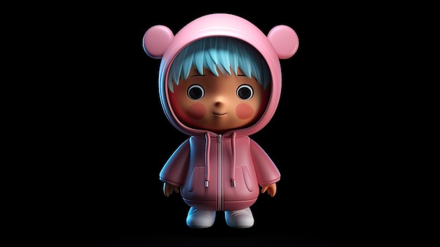 Chica 3D personaje de dibujos animados