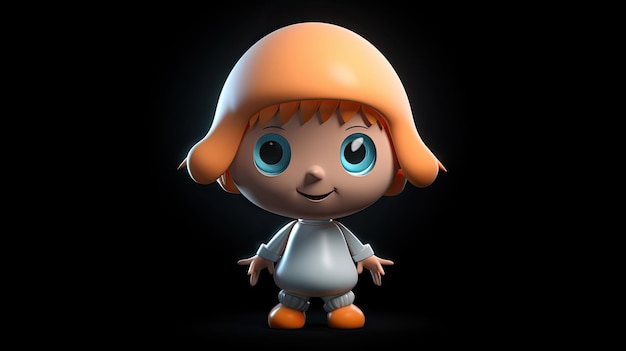 Chica 3D personaje de dibujos animados