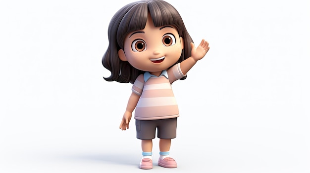 Chica 3D personaje de dibujos animados