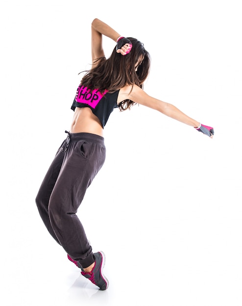 Chica adolescente bailando hip hop