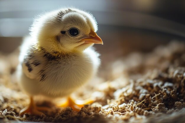 Foto la chica adorable de pie en el material de la cama