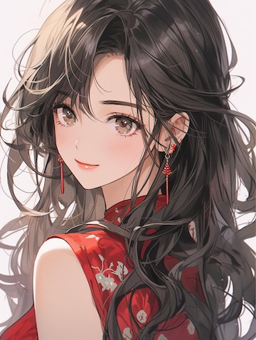 https://img.freepik.com/fotos-premium/chica-anime-cabello-largo-negro-vestido-rojo-aretes-ai-generativo_958108-26271.jpg?w=360