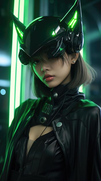 La chica de anime cyberpunk más asombrosa y de moda papel tapiz HD