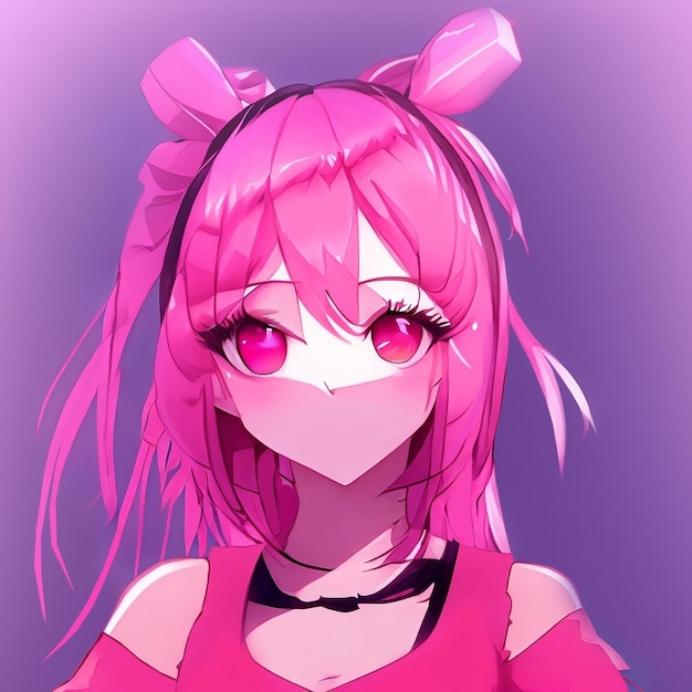 chica anime rosa