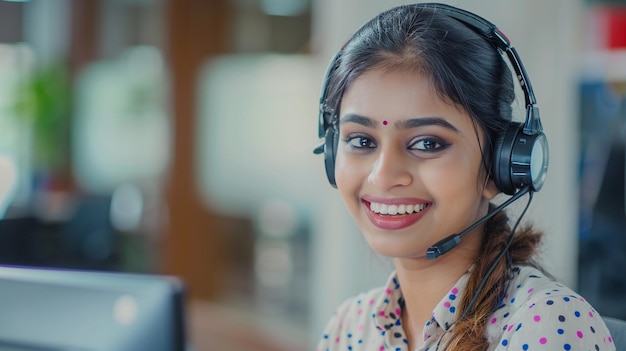 una chica con auriculares y auriculares