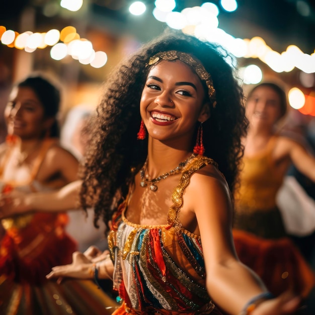 Una chica bailando en Río de Janeiro.