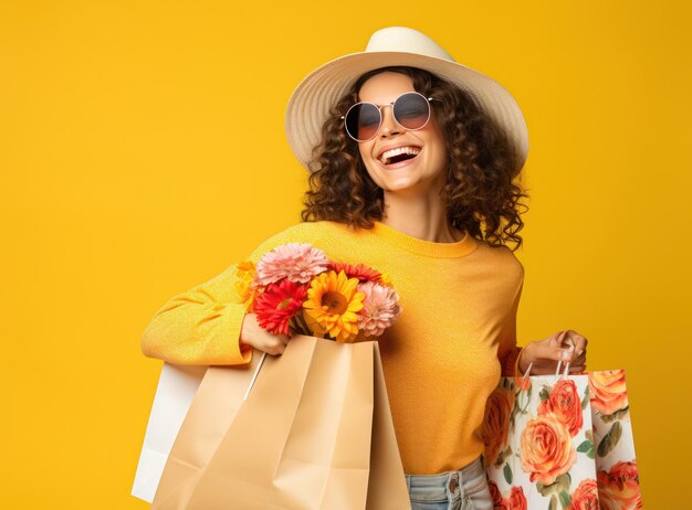 La chica con la bolsa de compras