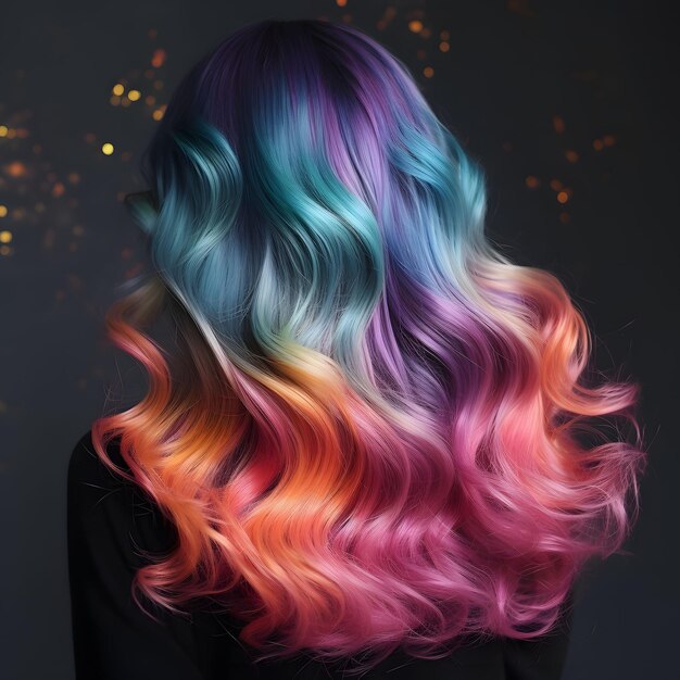 una chica de cabello colorido