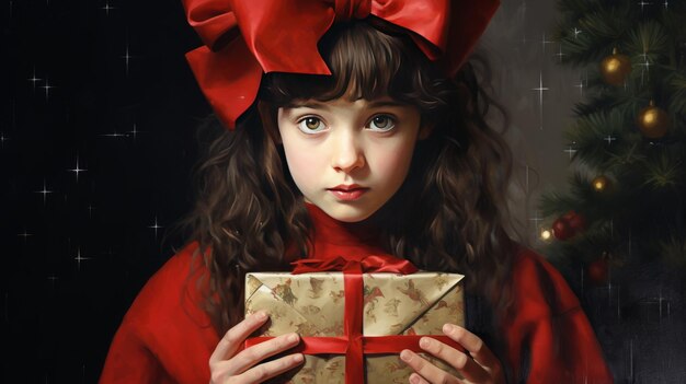 La chica con la caja de Navidad