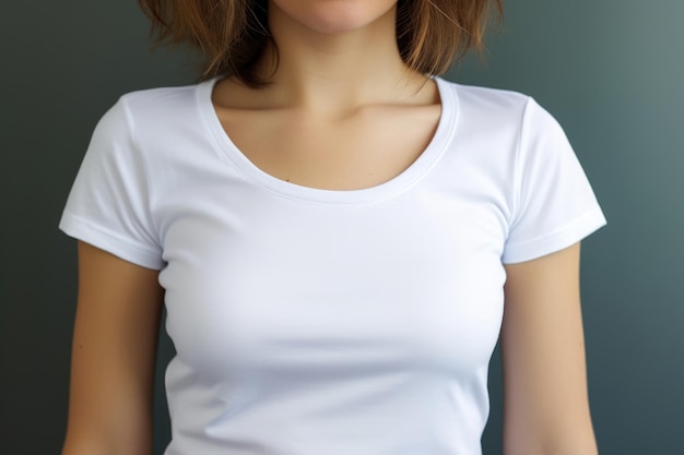 Foto una chica con una camiseta blanca un lugar para el texto