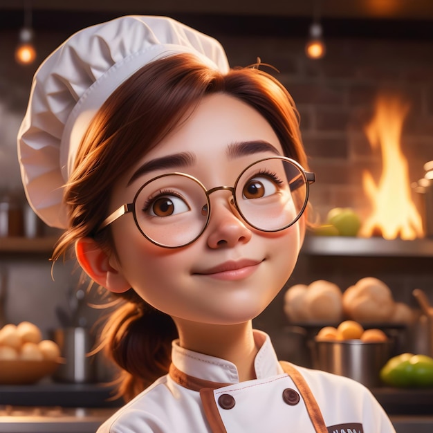 Chica chef muy linda.