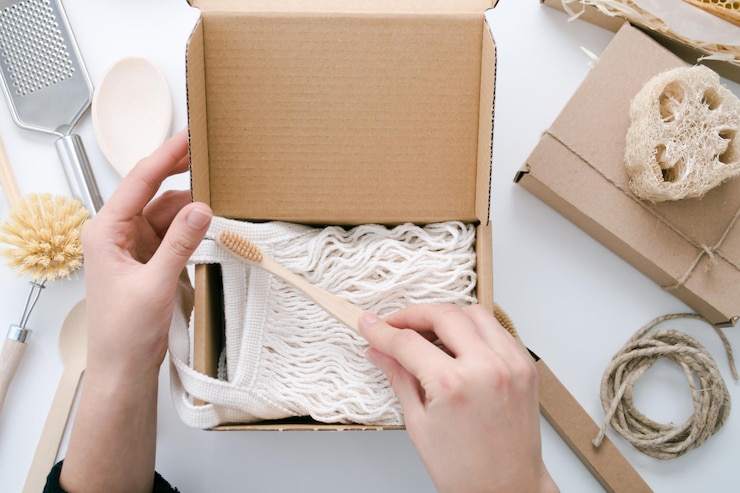 Foto la chica colecciona regalos al estilo de la vista superior sin desperdicio