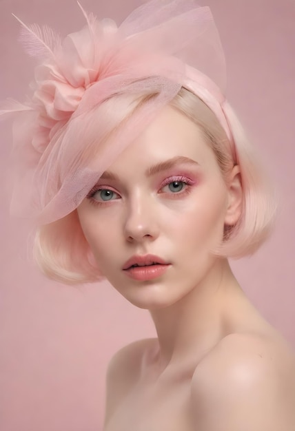 Una chica de época en rosa.