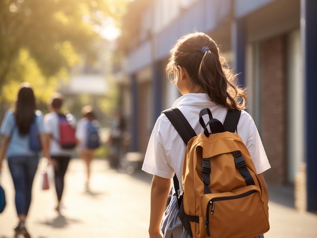 chica estudiante con libros de regreso a la escuela antecedentes