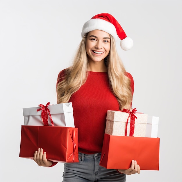 Una chica feliz en anticipación tira