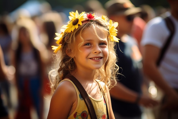 Una chica en el festival.