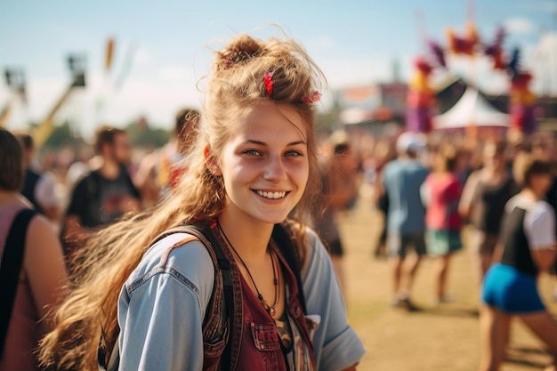 Una chica en el festival.