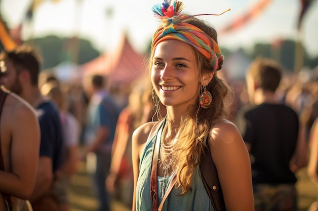 Una chica en el festival