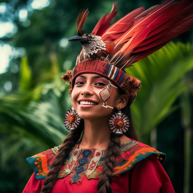 Una chica con una foto única de loro