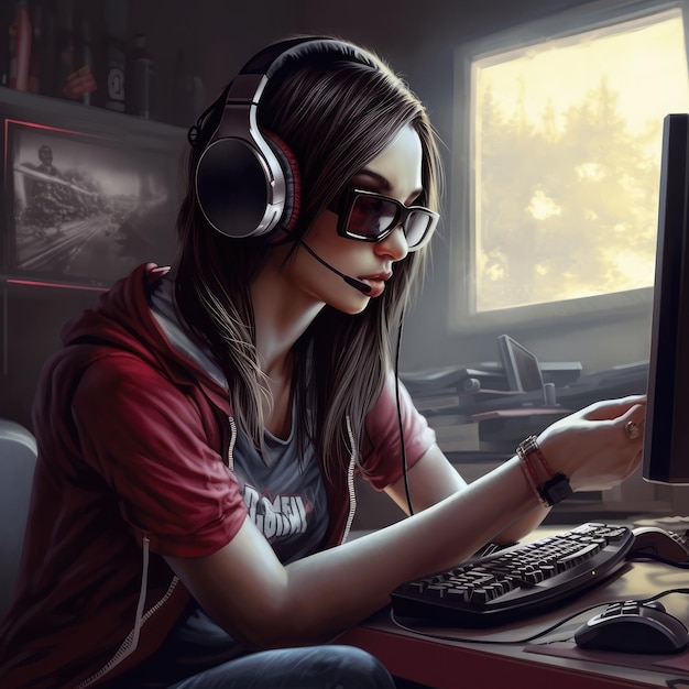 Chica gamer generativa ai