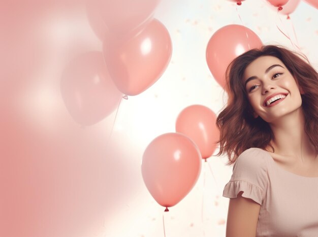 Foto la chica con los globos