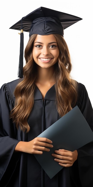 Foto una chica graduada con una graduación