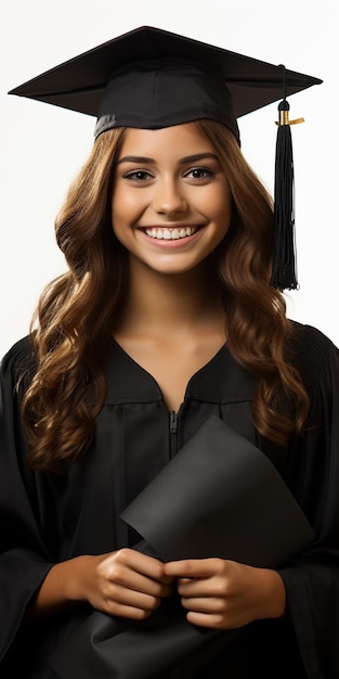 Foto una chica graduada con una graduación