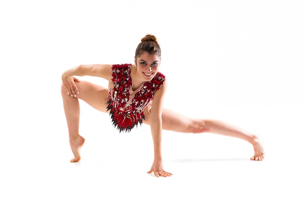 Chica haciendo gimnasia rítmica