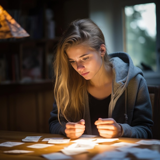 Chica haciendo tarea de matemáticas