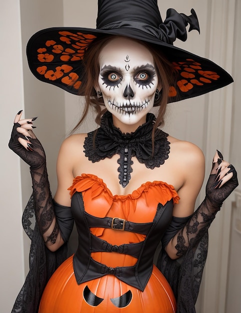 Una chica de Halloween Foto generada por Ai