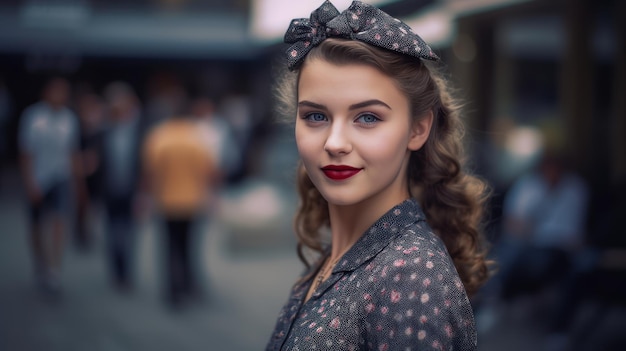 Chica con IA generativa de maquillaje de moda