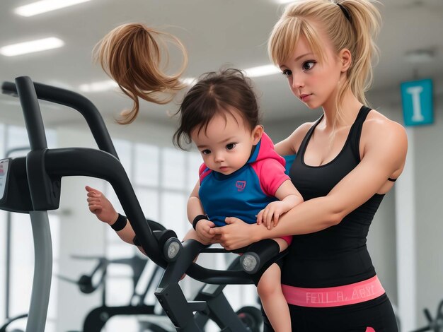 Foto una chica joven en el gimnasio