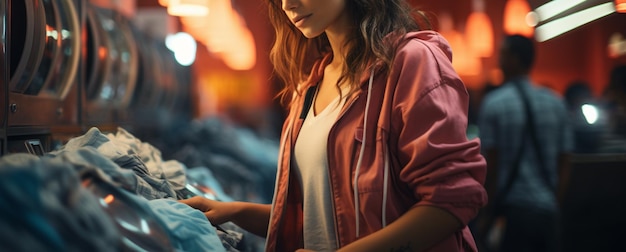 Foto chica joven con una mochila generativa ai