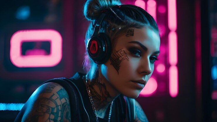 La chica del juego cyberpunk