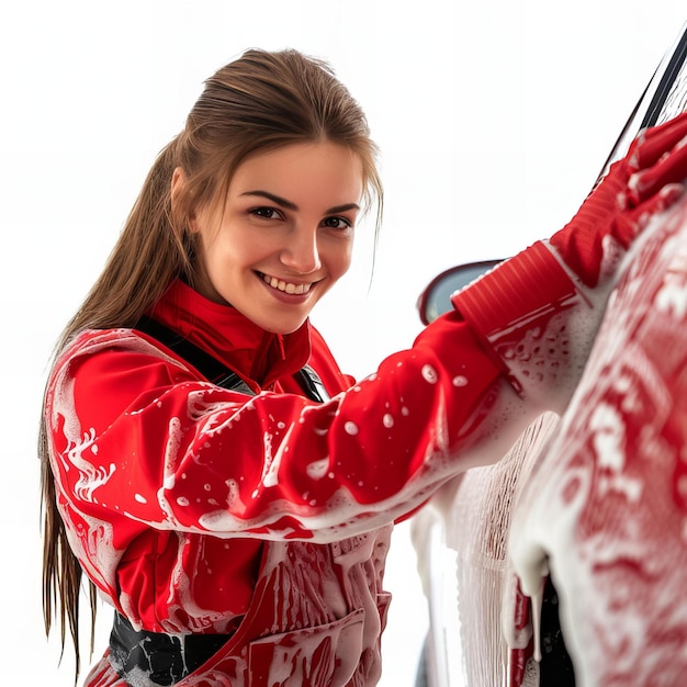 Foto la chica del lavado de coches.