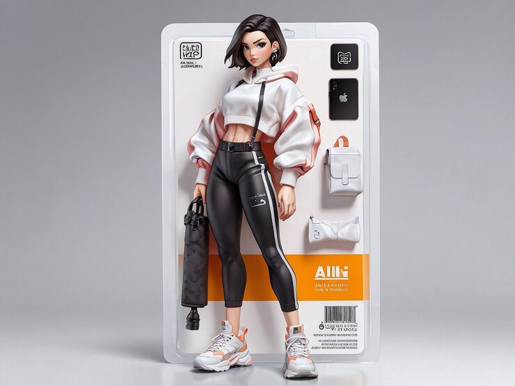 Chica de moda del anime con accesorios