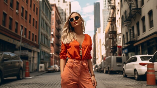 Chica de moda en la calle