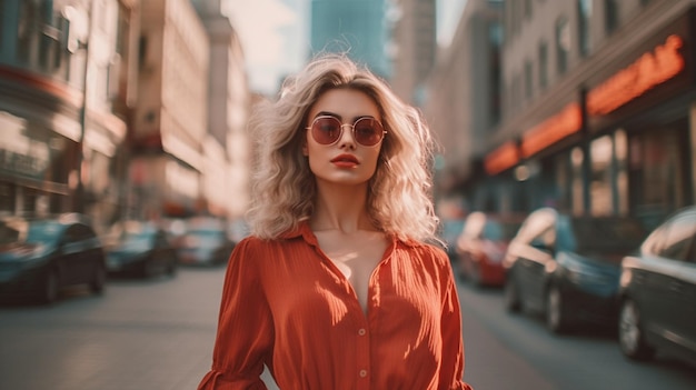 Chica de moda en la ciudad