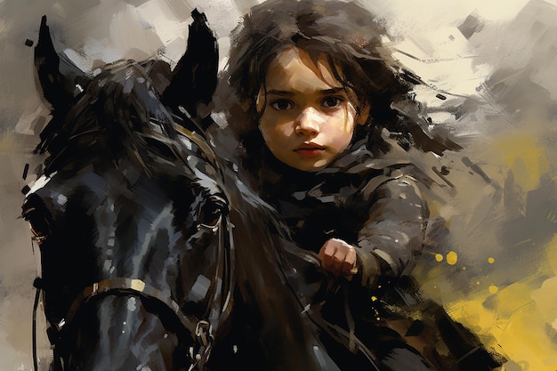 Una chica montando un caballo