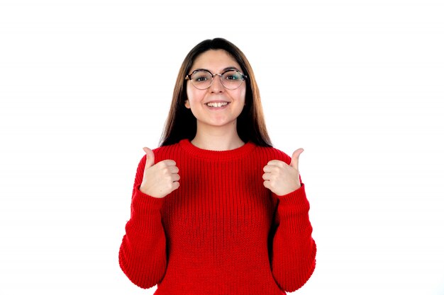 Chica morena con gafas