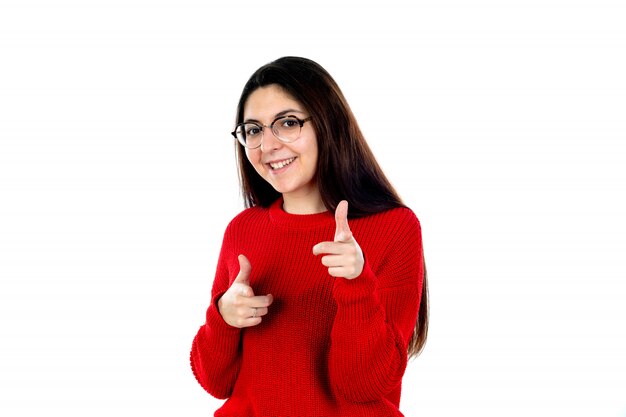 Chica morena con gafas