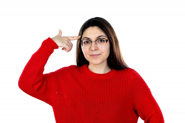 Chica morena con gafas