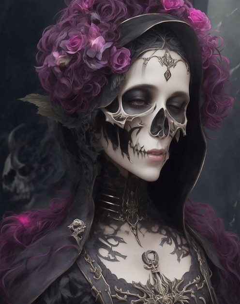 chica de la muerte con adornos