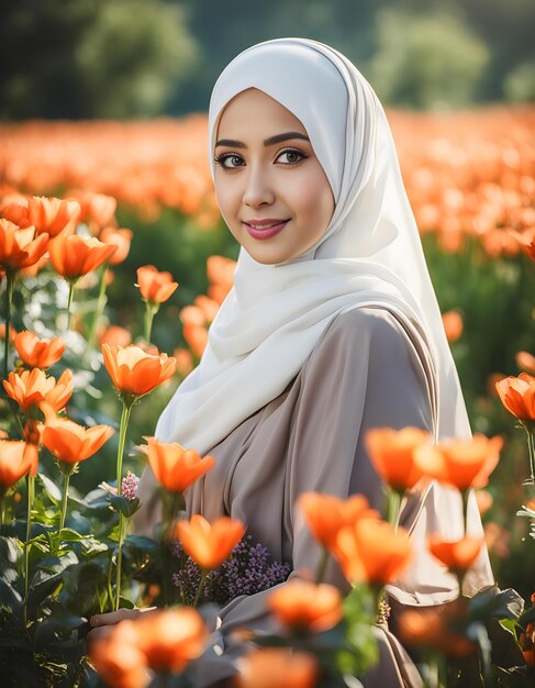 Foto una chica musulmana con hijab