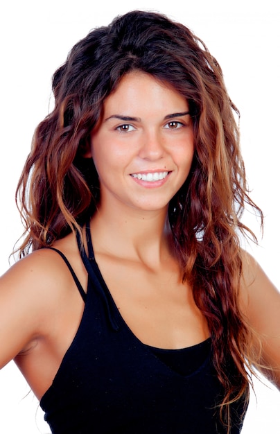 Chica natural con pelo rizado