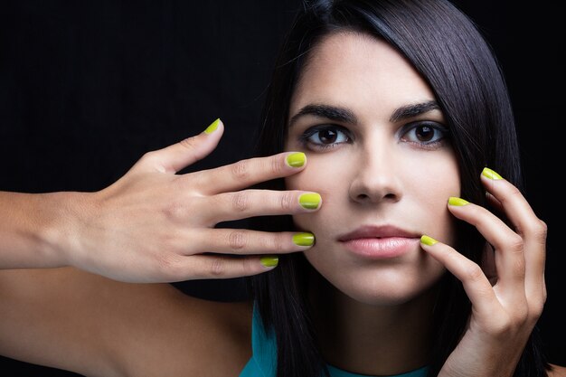 chica negro maquillaje retrato