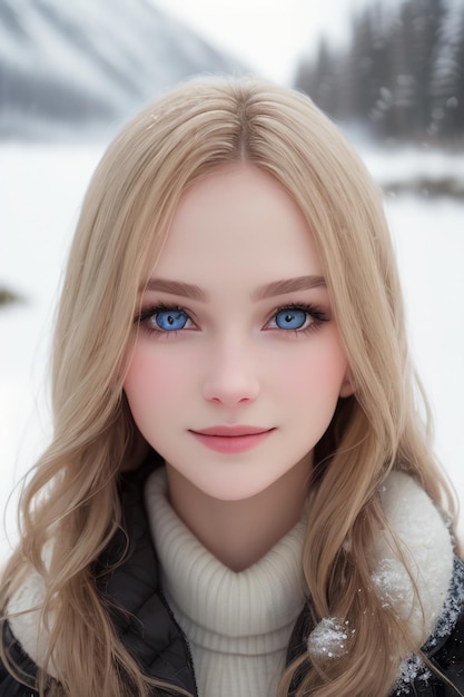 Una chica con ojos azules